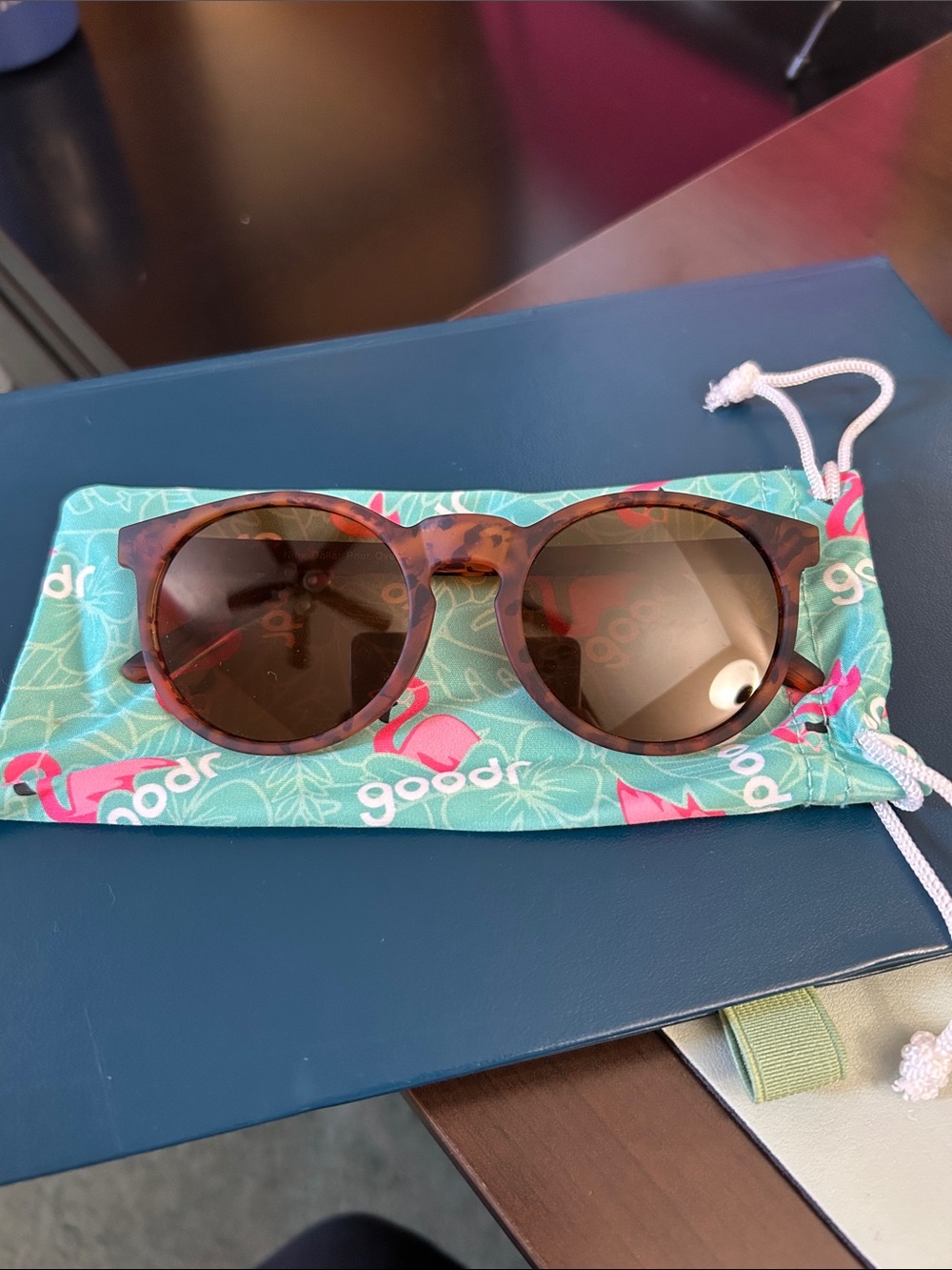 Goodr Circle G Tortoiseshell Round Sunglasses with Brown Lenses